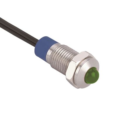 RS PRO Green Panel Mount Indicator, 24V, 8mm Mounting Hole Size, IP67 [0]; 325-310