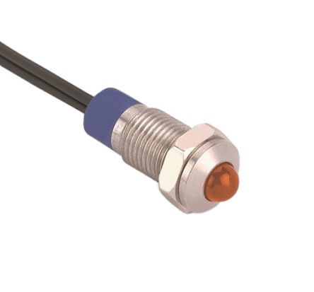 RS PRO Amber Panel Mount Indicator, 24V, 8mm Mounting Hole Size, IP67 [0]; 325-311