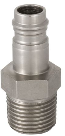 RS PRO Brass, Steel Male Pneumatic Quick Connect Coupling, 1/8 in Male BSP Threaded [0]; 325-373