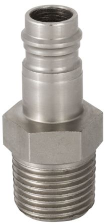 RS PRO Brass, Steel Male Pneumatic Quick Connect Coupling, BSPT 1/2 Male Threaded [0]; 325-388