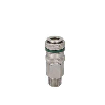 RS PRO Brass, Steel Female Pneumatic Quick Connect Coupling, BSPT 1/2 Male Threaded [0]; 325-405