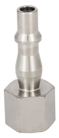 RS PRO Brass, Steel Male Pneumatic Quick Connect Coupling, 1/8 BSP Female Threaded [0]; 325-493
