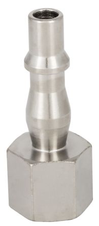 RS PRO Brass, Steel Male Pneumatic Quick Connect Coupling, 1/2 in BSP Female Threaded [0]; 325-496