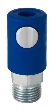 RS PRO Plastic, Steel Female Pneumatic Quick Connect Coupling, 1/4 BSP Male Threaded [0]; 325-556