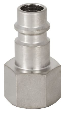 RS PRO Brass, Steel Male Pneumatic Quick Connect Coupling, M18 Female Threaded [0]; 325-574