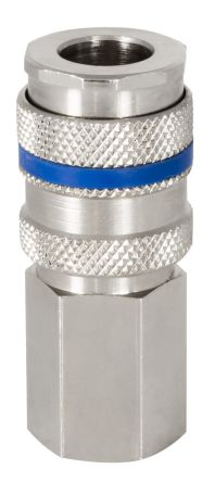 RS PRO Brass, Steel Female Pneumatic Quick Connect Coupling, M14 Male Threaded [0]; 325-575
