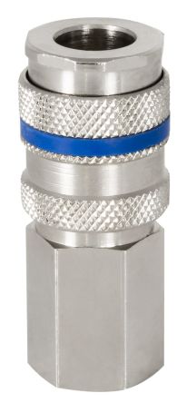 RS PRO Brass, Steel Female Pneumatic Quick Connect Coupling, M16 Female Threaded [0]; 325-577