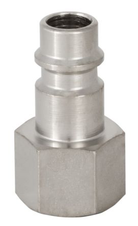 RS PRO Brass, Steel Male Pneumatic Quick Connect Coupling, 1/8 BSP Female Threaded [0]; 325-579
