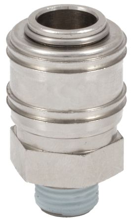 RS PRO Brass Female Pneumatic Quick Connect Coupling, BSPT 3/8 Male Threaded [0]; 325-597