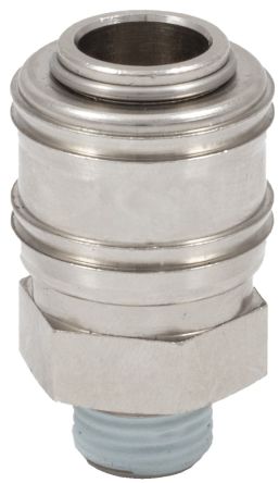 RS PRO Brass Female Pneumatic Quick Connect Coupling, BSPT 1/2 Male Threaded [0]; 325-599