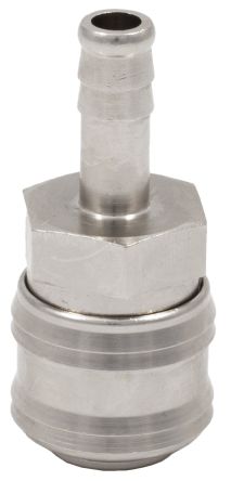 RS PRO Brass Female Pneumatic Quick Connect Coupling, 13mm Hose Barb [0]; 325-606