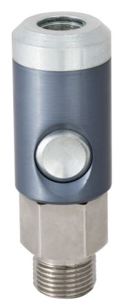 RS PRO Aluminium, Brass, Steel Female Pneumatic Quick Connect Coupling, 1/2 BSP Male Threaded [0]; 325-619