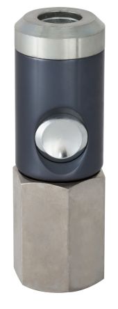 RS PRO Aluminium, Brass, Steel Female Pneumatic Quick Connect Coupling, 1/4 in BSP Female Threaded [0]; 325-625