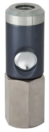 RS PRO Aluminium, Brass, Steel Female Pneumatic Quick Connect Coupling, 1/2 in BSP Female Threaded [0]; 325-628