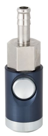 RS PRO Aluminium, Brass, Steel Female Pneumatic Quick Connect Coupling, 8mm Hose Barb [0]; 325-635