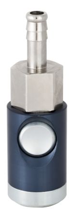 RS PRO Aluminium, Brass, Steel Female Pneumatic Quick Connect Coupling, 10mm Hose Barb [0]; 325-636