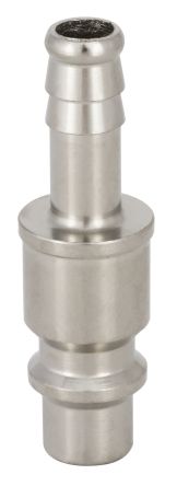 RS PRO Brass, Steel Male Pneumatic Quick Connect Coupling, 6mm Hose Barb [0]; 325-638