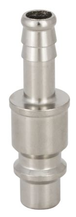 RS PRO Brass, Steel Male Pneumatic Quick Connect Coupling, 8mm Hose Barb [0]; 325-639