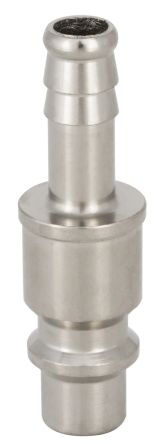 RS PRO Brass, Steel Male Pneumatic Quick Connect Coupling, 10mm Hose Barb [0]; 325-640