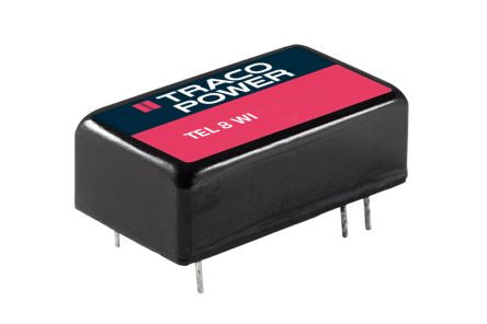 TRACOPOWER TEL 8 DC-DC Converter, 12V dc/ 665mA Output, 18 → 75 V dc Input, 8W, PCB Mount, +80°C Max Temp -40°C [TEL 8-4812WI]; 325-645