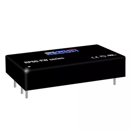 Recom RPA60-FW DC-DC Converter, 24V dc/ 2.5A Output, 9 → 36 V dc Input, 60W, Through Hole, +105°C Max Temp -40°C [RPA60-2424SFW/P]; 325-662
