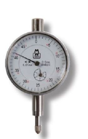 Moore & Wright MW400-04 Dial Indicator, 0 → 5 mm Measurement Range, 0.01 mm Resolution , ± 0.014 mm Accuracy [MW400-04]; 327-135