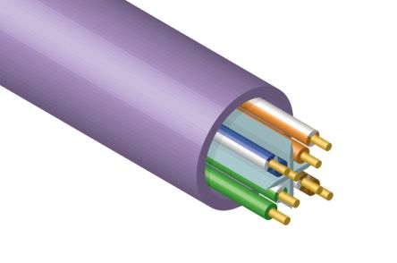 HellermannTyton ConnectivityCA076, 305m Cat6, Purple Unterminated to Unterminated, U/UTP Unshielded, Unterminated [CA076 DCA]; 327-338