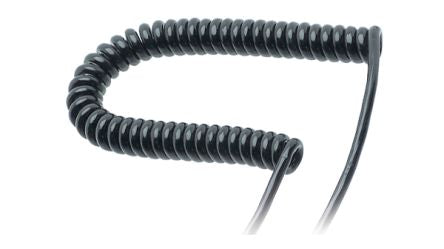 TBS de Buck B.V. SP-DSR Spiral Cable 0.75 mm² 3 Core Power Cable, Black Polyurethane PUR, 1.6m [SP-DSR-006]; 327-491