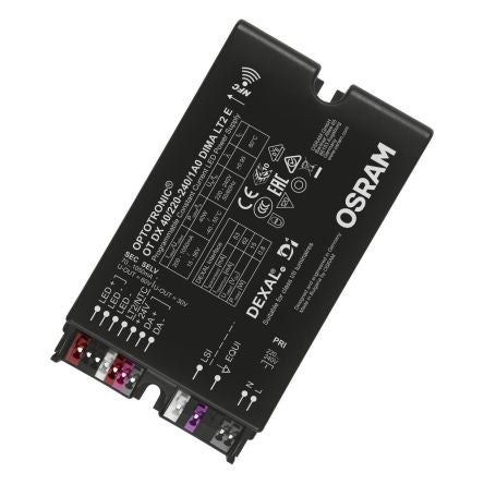 Osram Dimmable LED Driver, 15 → 56V Output, 40W Output, 1.05A Output, Constant Current Dimmable [OT-DX-40/220-240/1A0-DIMA-LT2-E]; 327-719