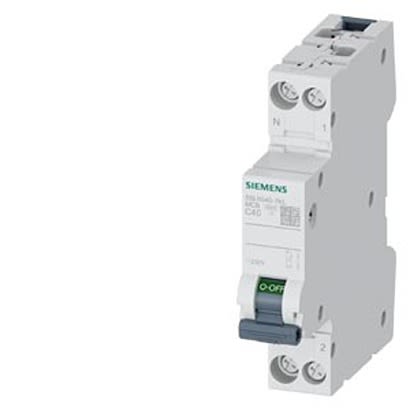 Siemens SENTRON 5SL60 MCB, 1P + N, 40A Curve C, 230V AC, 60V DC, 6 kA Breaking Capacity [5SL6040-7KL]; 328-297