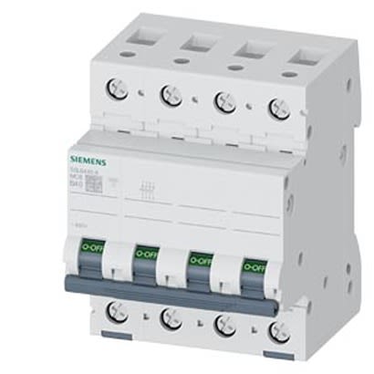 Siemens SENTRON 5SL64 MCB, 4P, 40A Curve B, 440V AC, 62.5V DC, 6 kA Breaking Capacity [5SL6440-6]; 328-354