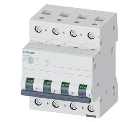 Siemens SENTRON 5SL66 MCB, 4P, 16A Curve B, 440V AC, 62.5V DC, 6 kA Breaking Capacity [5SL6616-6]; 328-357