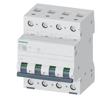 Siemens SENTRON 5SL64 MCB, 4P, 32A Curve B, 440V AC, 62.5V DC, 6 kA Breaking Capacity [5SL6432-6]; 328-382