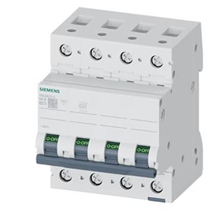 Siemens SENTRON 5SL66 MCB, 4P, 25A Curve B, 440V AC, 62.5V DC, 6 kA Breaking Capacity [5SL6625-6]; 328-387