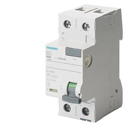 Siemens 5SV33 RCCB, 40A, 2 Pole, 30mA, Type A, 125V [5SV3314-6KK13]; 328-459