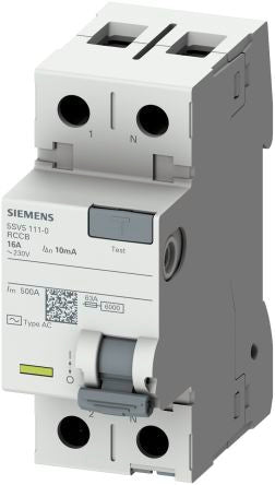 Siemens 5SV53 RCCB, 63A, 4 Pole, 30mA, Type A, 400V [5SV5346-6KL]; 328-466
