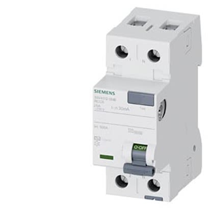 Siemens 5SV43 RCCB, 25A, 2 Pole, 30mA, Type AC, 230V [5SV4312-0MB]; 328-473