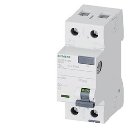 Siemens 5SV43 RCCB, 40A, 2 Pole, 30mA, Type AC, 230V [5SV4314-0MB]; 328-511