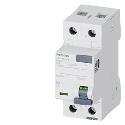 Siemens 5SV43 RCCB, 63A, 2 Pole, 30mA, Type AC, 230V [5SV4316-0MB]; 328-512