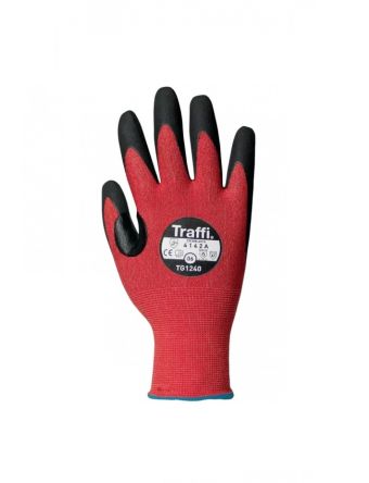 Traffi TG1240 Red Elastane, Nylon Abrasion Resistant, Cut Resistant, Oil Protection, Puncture Resistant, Tear [A-TG1240-RD-12]; 328-674