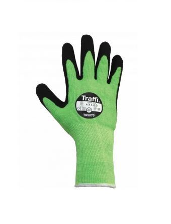 Traffi TG5070 Green Acrylic Abrasion Resistant, Thermal Work Gloves, Size 11, Latex Coating [A-TG5070-GR-11]; 328-702