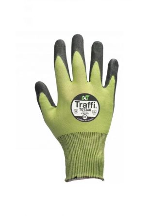 Traffi TG7360 Green Yarn Abrasion Resistant, Cut Resistant, Machine Washable, Puncture Resistant Work Gloves, Size 5, [A-TG7360-GR-5]; 328-716