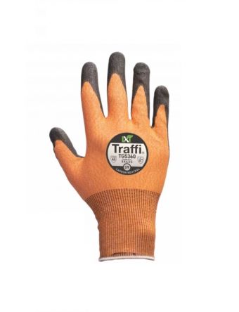 Traffi TG5360 Amber Polyester (Liner) Cut Resistant, Dry Environment, Good Dexterity Work Gloves, Size 5, Polyester [A-TG5360-AM-5]; 328-738