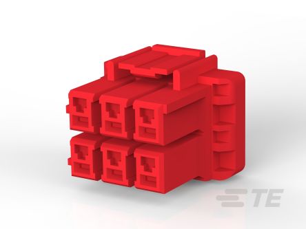 TE Connectivity Compact Power Connector Free Hanging (In Line) Plug, 6, Crimp Termination, 10A, 300 V AC [1-1376393-2]; 328-932