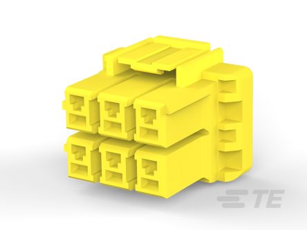 TE Connectivity Compact Power Connector Free Hanging (In Line) Plug, 6, Crimp Termination, 10A, 300 V AC [3-1376393-4]; 328-934