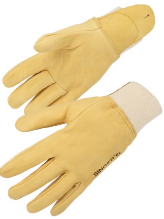 SINGER SAFETY 50GHBBC Beige Cow Grain Leather Good Dexterity Work Gloves, Size 11 [50GHBBC11]; 329-000
