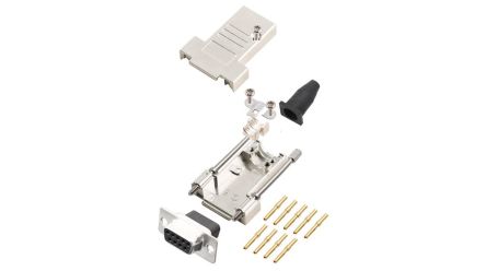 Encitech Connectors 6355 Series Zinc Top Entry D Sub Backshell, 9 Way [6355-0069-11]; 329-410