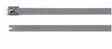 HellermannTyton Cable Ties, 838mm x 12.3 mm, Metal Stainless Steel, Pk-50 [111-95339]; 329-876