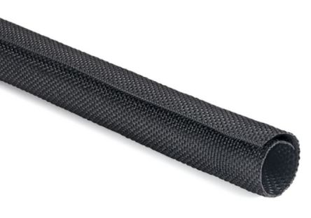 HellermannTyton Braided Polyester Black Cable Sleeve, 8mm Diameter, 100m Length, 170-01001 Series [170-01001]; 329-886