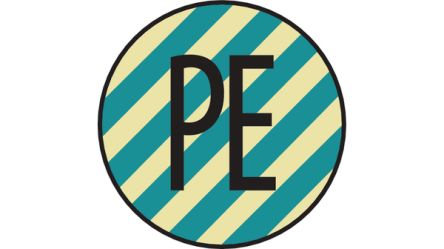HellermannTyton 597-21107 Self Adhesive Cable Marker, Black on Green/ Yellow, Pre-printed "PE", 12.5mm Cable, for [597-21107]; 329-923